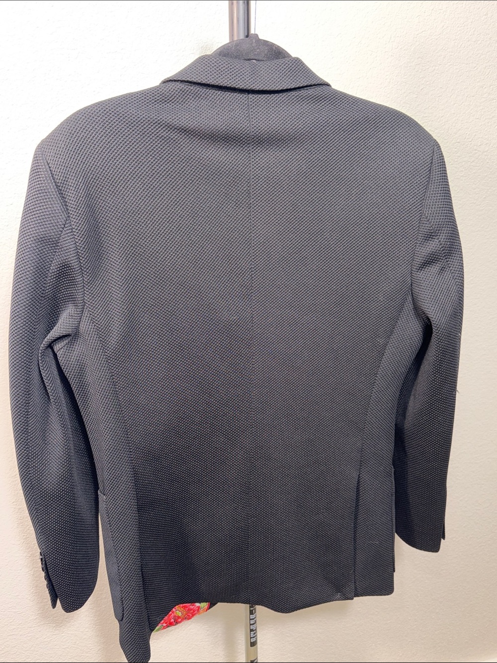 The Tailored Sportsman Black Textured Blazer with Red Accent Stitching - Picture 4 of 12